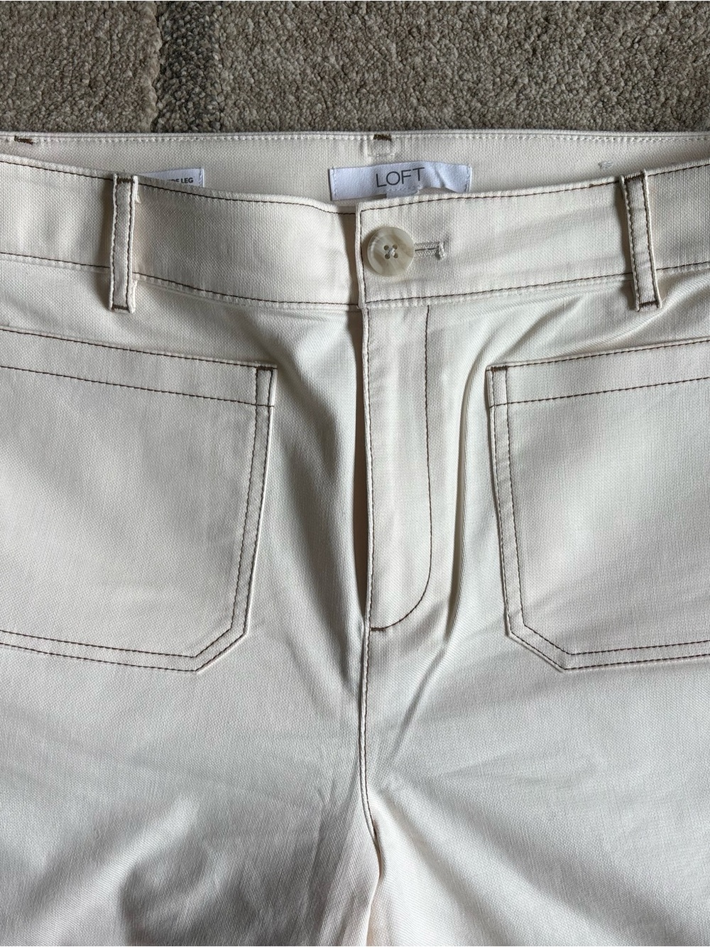 LOFT Palmer Wide Leg Women’s Pants, Size 10, off white cream Like New - Picture 3 of 11